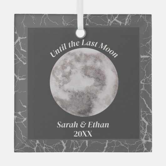 Gothic Grey Volle Maan Donker Glas Ornament (Voorkant)