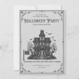 Gothic Griezelen Huis Halloween Feest Uitnodiging
