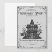 Gothic Griezelen Huis Halloween Feest Uitnodiging (Voorkant / Achterkant)