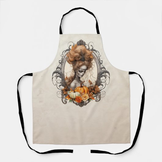 Gothic griezelige dame pompoenen dankbaar schort (Voorkant)