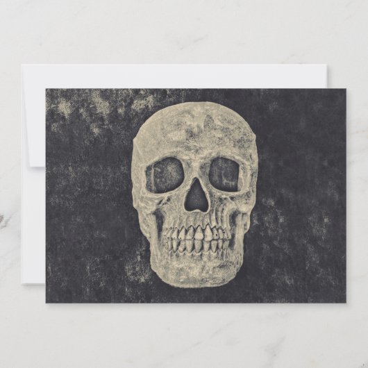 Gothic grijs beige schedel verjaardag RIP naar zij Kaart (Achterkant)