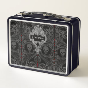 Gothic Grijs Ornament met schedel Aangepast