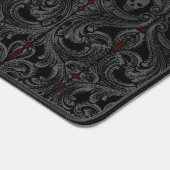 Gothic Grijs Ornament met schedel Aangepast Bureaumat (Hoek)