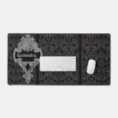 Gothic Grijs Ornament met schedel Aangepast Bureaumat (Keyboard & Muis)