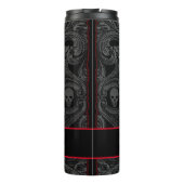 Gothic Grijs Ornament met schedel Aangepast Thermosbeker (Achterkant)