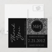 Gothic grijs/zwart bloeien dank u briefkaart (Voorkant / Achterkant)
