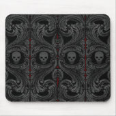 Gothic Grijze Ornament met schedel Muismat (Voorkant)