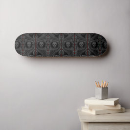 Gothic Grijze Ornament met schedel Persoonlijk Skateboard