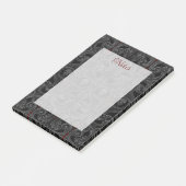 Gothic Grijze Ornament met schedel Post-it® Notes (Schuin)