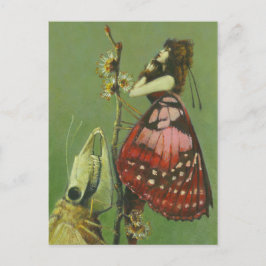 Gothic Grim Moth Lady Briefkaart