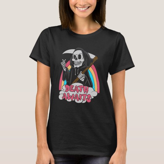 Gothic Grim Reaper Dood Emo Pun T-shirt (Voorkant)