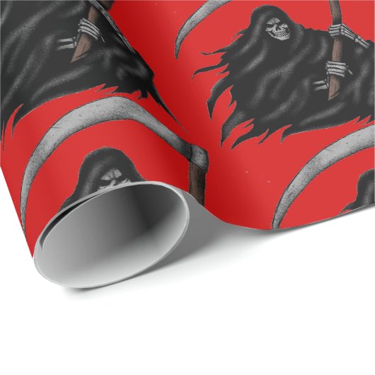 Gothic Grim Reaper met Scythe Cadeaupapier (Rol Hoek)