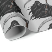Gothic Grim Reaper met Scythe (Grijs) Cadeaupapier (Rol Hoek)