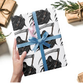 Gothic Grim Reaper met Scythe (Wit) Cadeaupapier