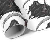 Gothic Grim Reaper met Scythe (Wit) Cadeaupapier (Rol Hoek)
