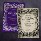 Gothic Groen Grijs Halloween Feest Uitnodiging