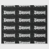 Gothic Groom Lettering Modern Grunge Tattoo Black Cadeaupapier (Vlak)