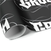 Gothic Groom Lettering Modern Grunge Tattoo Black Cadeaupapier (Rol Hoek)