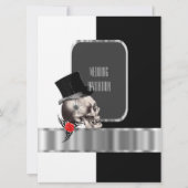 Gothic Groom Skull zwart en wit Kaart (Achterkant)