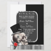 Gothic Groom Skull zwart en wit Kaart (Voorkant)