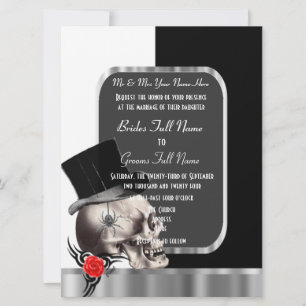 Gothic Groom Skull zwart en wit Kaart