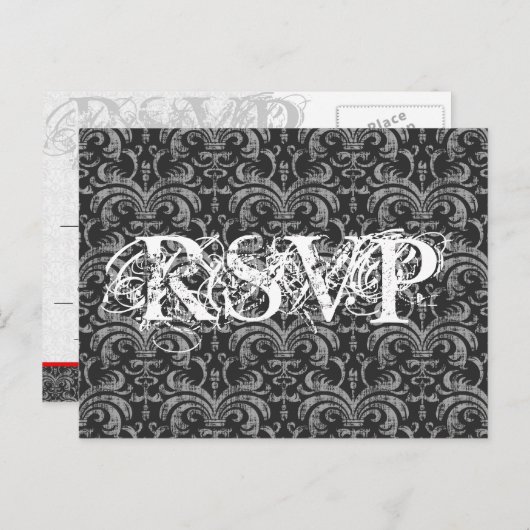 Gothic Grunge All Occasion RSVP Response Uitnodiging Briefkaart (Voorkant / Achterkant)