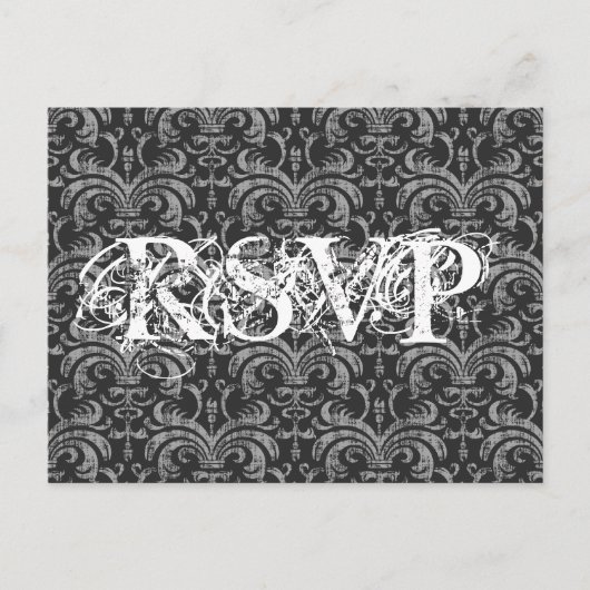 Gothic Grunge All Occasion RSVP Response Uitnodiging Briefkaart (Voorkant)