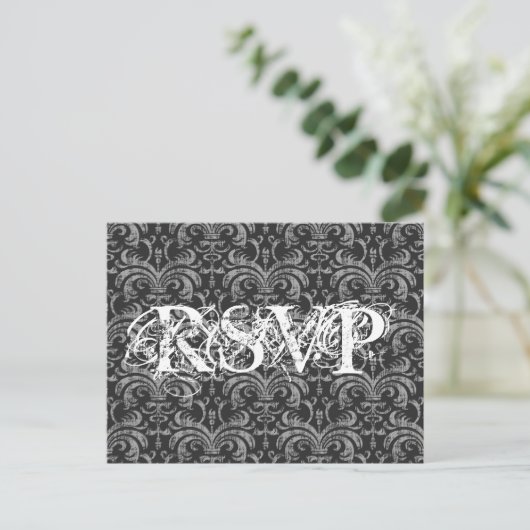 Gothic Grunge All Occasion RSVP Response Uitnodiging Briefkaart (Staand voorkant)
