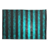 Gothic Grunge Blue & Black Stripes Pattern Kussensloop (Achterkant)