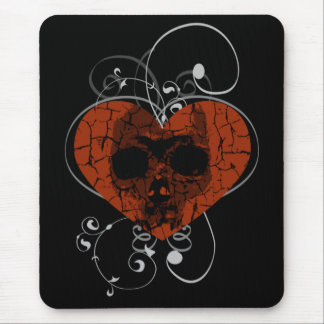 Gothic Grunge Broken Heart Skull Muismat