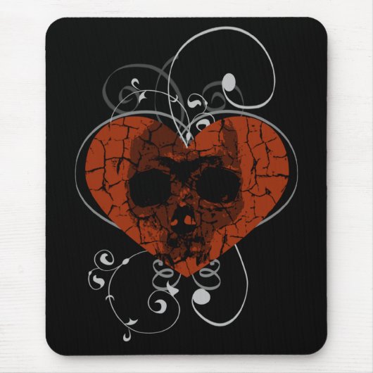 Gothic Grunge Broken Heart Skull Muismat (Voorkant)
