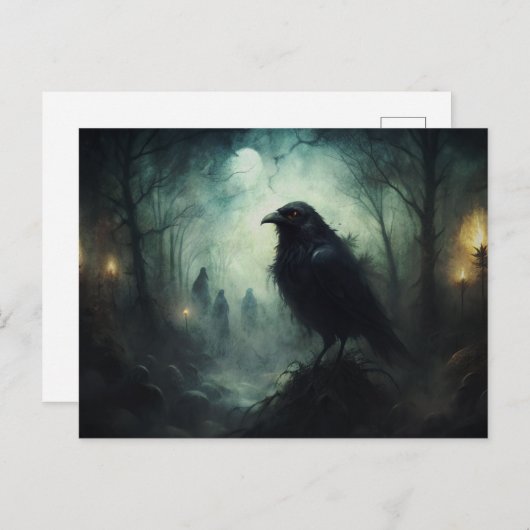 Gothic Grunge Crows Briefkaart (Voorkant / Achterkant)