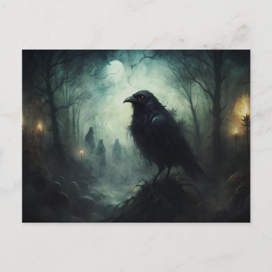 Gothic Grunge Crows Briefkaart (Voorkant)