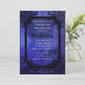 Gothic Grunge filigraan bruiloft uitnodiging (Staand voorkant)