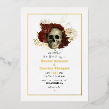 Gothic Grunge Floral Skull Wedding Folie