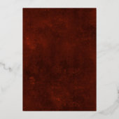 Gothic Grunge Floral Skull Wedding Folie Uitnodiging (Achterkant)