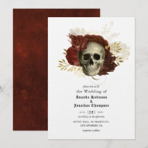 Gothic Grunge Floral Skull Wedding