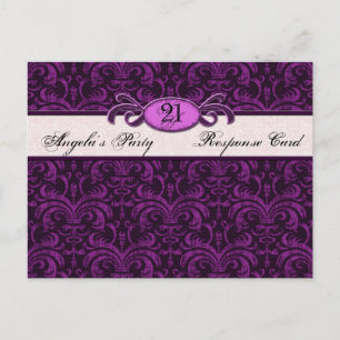Gothic Grunge Fuchsia Verjaardagsfeest Reageer RSV Uitnodiging Briefkaart