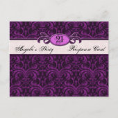 Gothic Grunge Fuchsia Verjaardagsfeest Reageer RSV Uitnodiging Briefkaart (Voorkant)