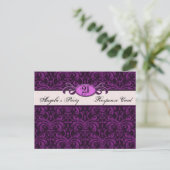 Gothic Grunge Fuchsia Verjaardagsfeest Reageer RSV Uitnodiging Briefkaart (Staand voorkant)