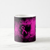 Gothic-grunge Hot-Pink Awareness Ribbon Koffiemok (Center)