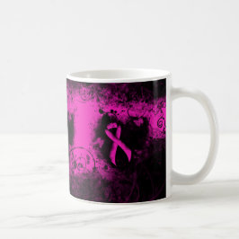 Gothic-grunge Hot-Pink Awareness Ribbon Koffiemok