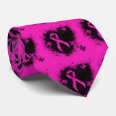 Gothic-grunge Hot-Pink Awareness Ribbon Stropdas (Opgerold)