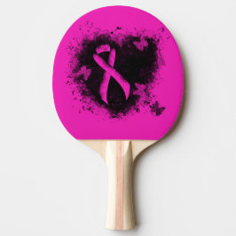 Gothic-grunge Hot-Pink Awareness Ribbon Tafeltennisbatje