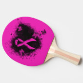 Gothic-grunge Hot-Pink Awareness Ribbon Tafeltennisbatje (Zijkant)