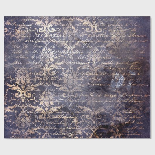 Gothic Grunge Indigo  Cadeaupapier (Vlak)