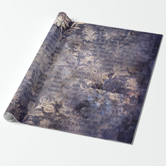 Gothic Grunge Indigo  Cadeaupapier (Uitgerold)