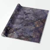 Gothic Grunge Indigo  Cadeaupapier (Uitgerold)
