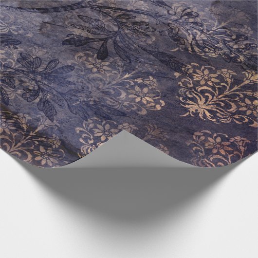 Gothic Grunge Indigo  Cadeaupapier (Hoek)