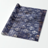 Gothic Grunge Indigo Cadeaupapier (Uitgerold)